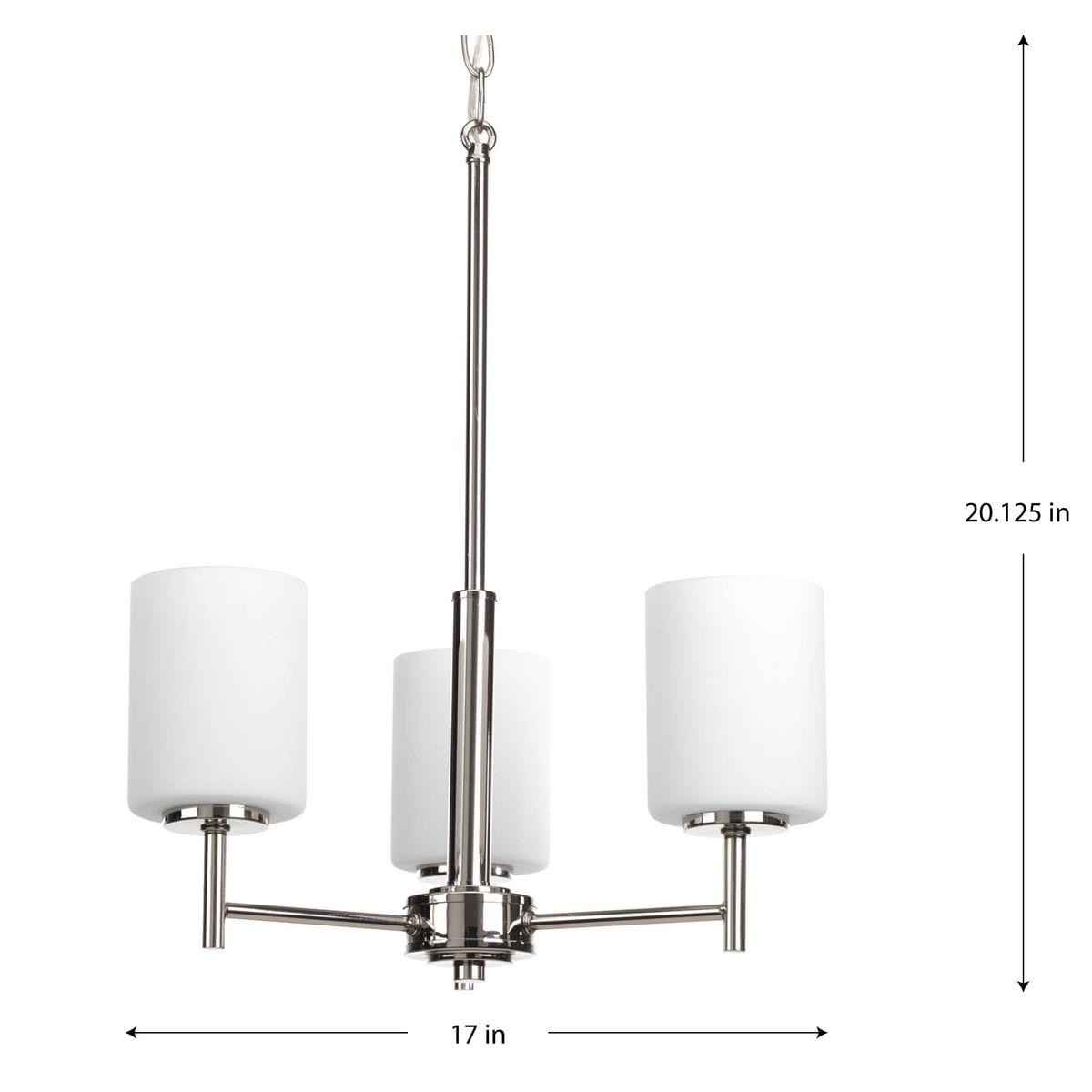 Progress Lighting Replay 3-Light Polished Nickel Modern/Contemporary Chandelier