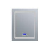 Lexora Bracciano 24-in x 32-in Lighted LED Fog Free Surface Mount Gray Mirrored Soft Close Medicine Cabinet