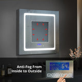 Lexora Bracciano 30-in x 32-in Lighted LED Fog Free Surface Mount Gray Mirrored Soft Close Medicine Cabinet