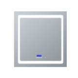 Lexora Bracciano 30-in x 32-in Lighted LED Fog Free Surface Mount Gray Mirrored Soft Close Medicine Cabinet