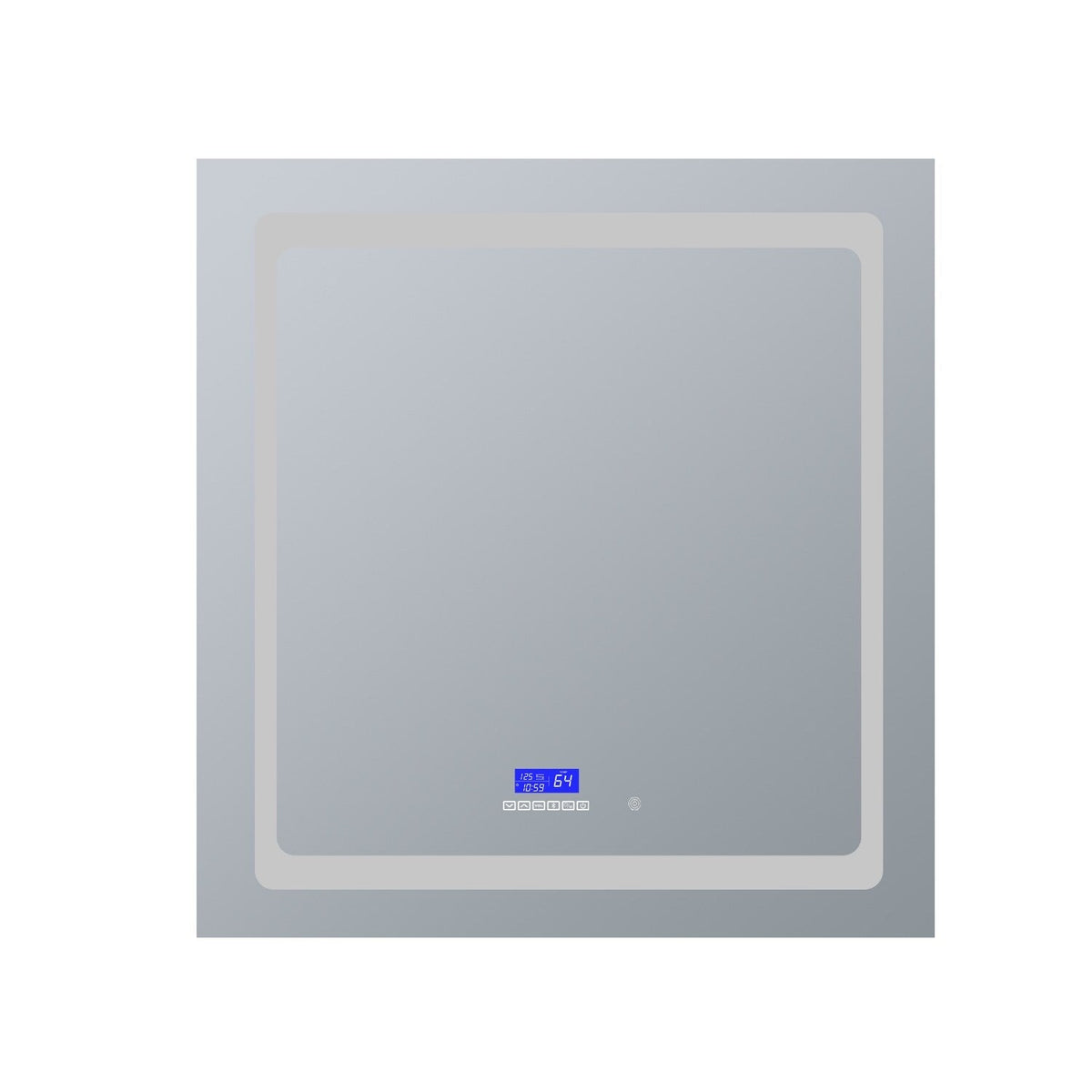 Lexora Bracciano 30-in x 32-in Lighted LED Fog Free Surface Mount Gray Mirrored Soft Close Medicine Cabinet