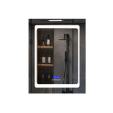 Lexora Bracciano 24-in x 36-in Lighted LED Fog Free Surface Mount Gray Mirrored Soft Close Medicine Cabinet