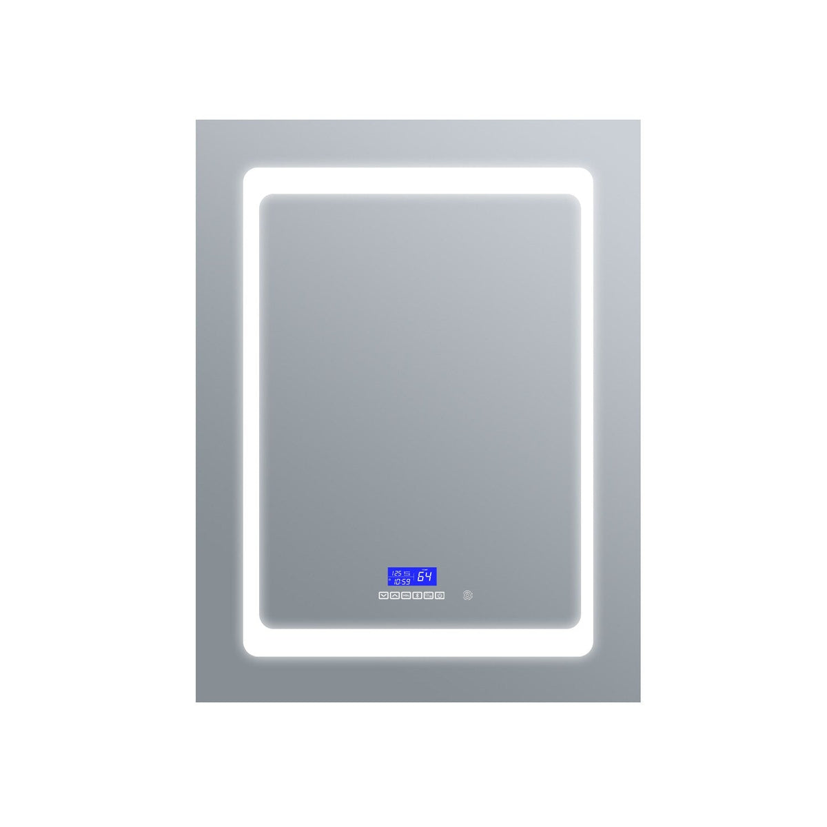 Lexora Bracciano 24-in x 36-in Lighted LED Fog Free Surface Mount Gray Mirrored Soft Close Medicine Cabinet