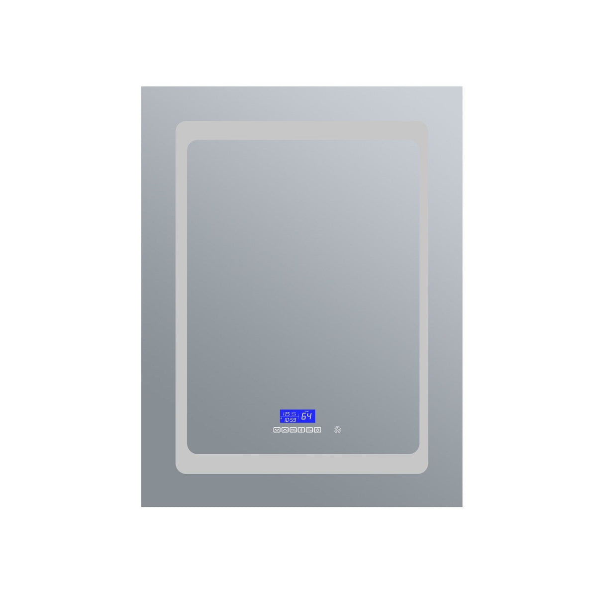 Lexora Bracciano 24-in x 36-in Lighted LED Fog Free Surface Mount Gray Mirrored Soft Close Medicine Cabinet