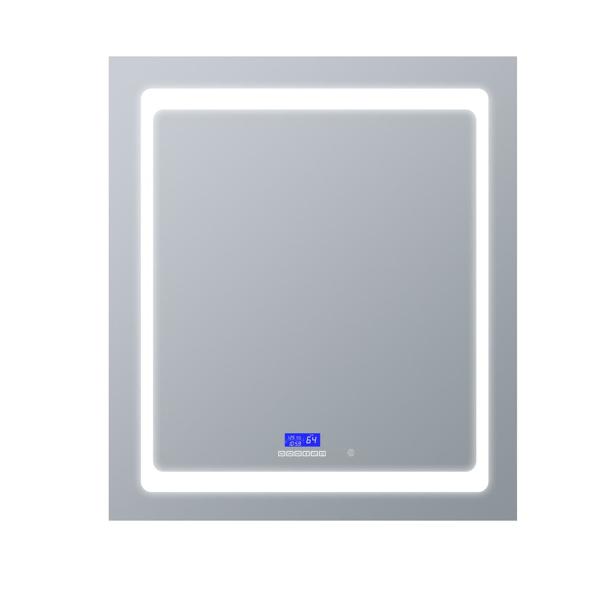 Lexora Bracciano 30-in x 36-in Lighted LED Fog Free Surface Mount Gray Mirrored Soft Close Medicine Cabinet