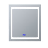 Lexora Bracciano 30-in x 36-in Lighted LED Fog Free Surface Mount Gray Mirrored Soft Close Medicine Cabinet