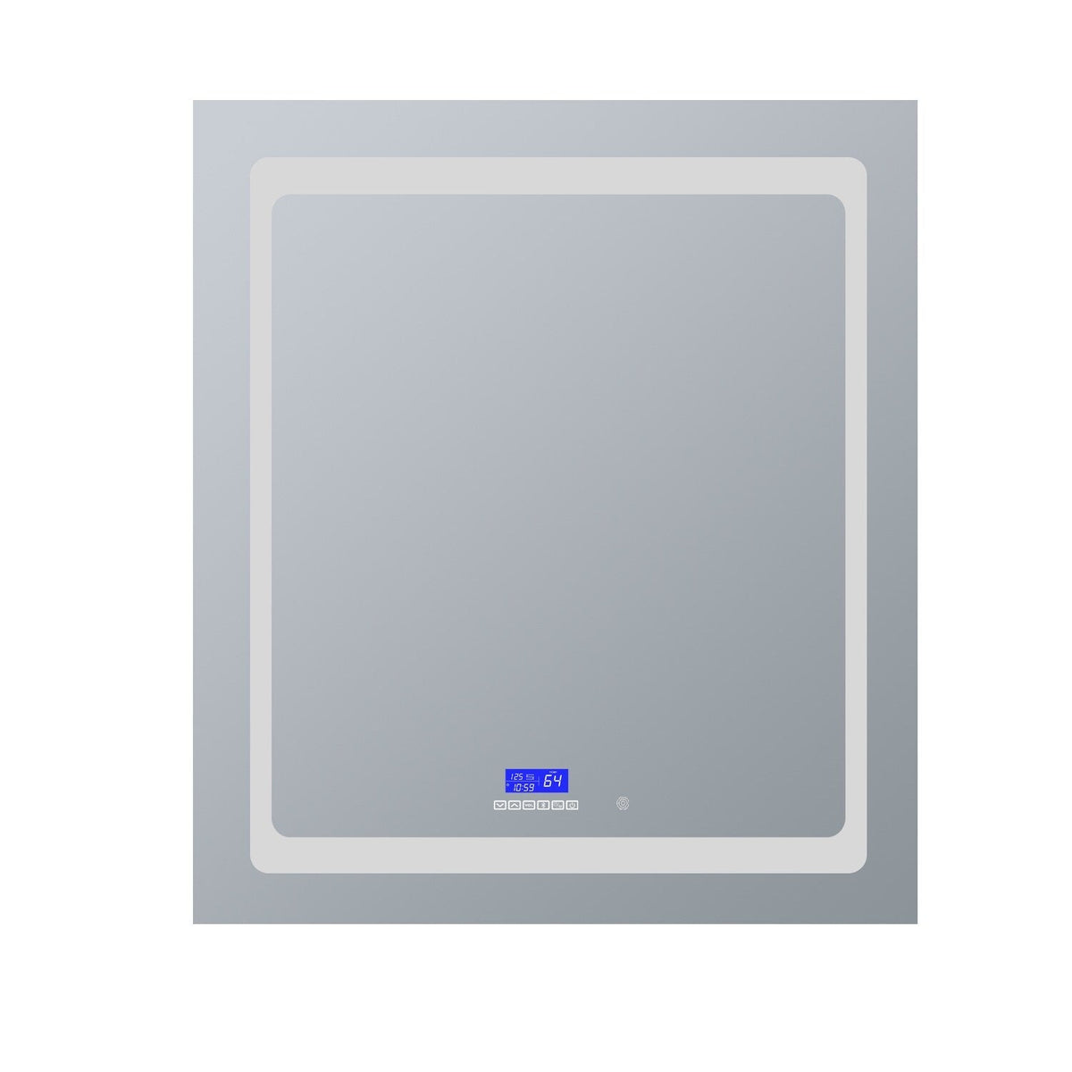 Lexora Bracciano 30-in x 36-in Lighted LED Fog Free Surface Mount Gray Mirrored Soft Close Medicine Cabinet