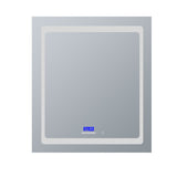 Lexora Bracciano 30-in x 36-in Lighted LED Fog Free Surface Mount Gray Mirrored Soft Close Medicine Cabinet
