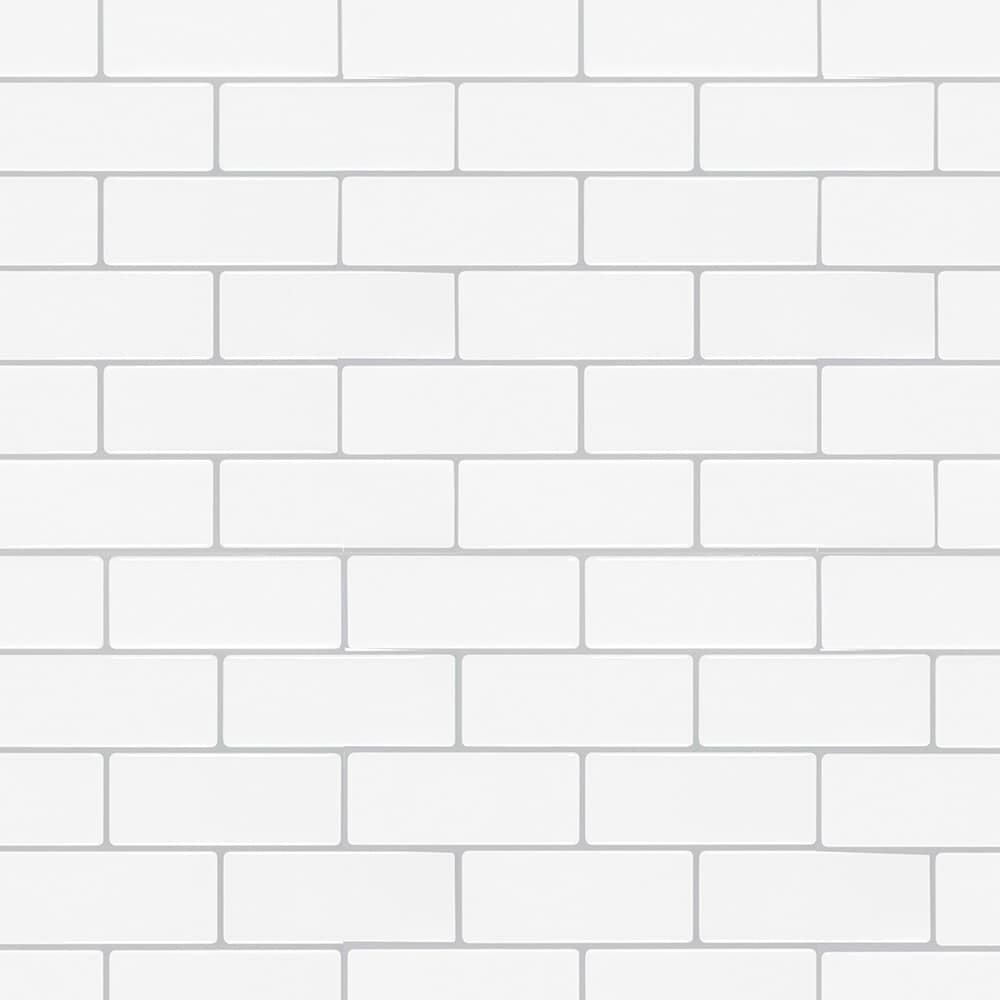 Peel&Stick Mosaics White 10-in x 10-in Glossy Composite Subway Linear Peel and stick Mosaic Wall Tile product image