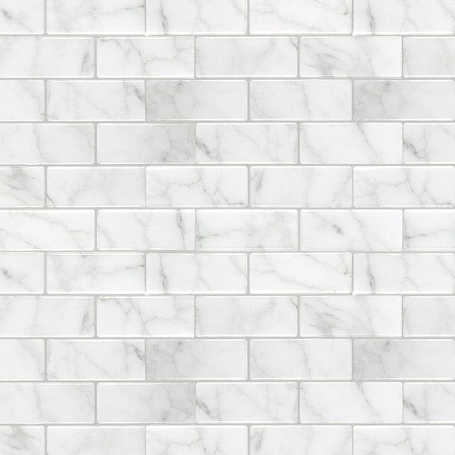 Peel&Stick Mosaics Carrara Subway 10-in x 10-in Glossy Composite Linear Subway Peel and Stick Wall Tile (0.65-sq. ft/ Piece)