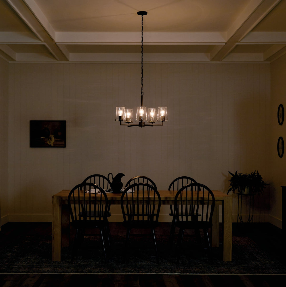 Kichler Birk 5-Light Black Farmhouse Chandelier