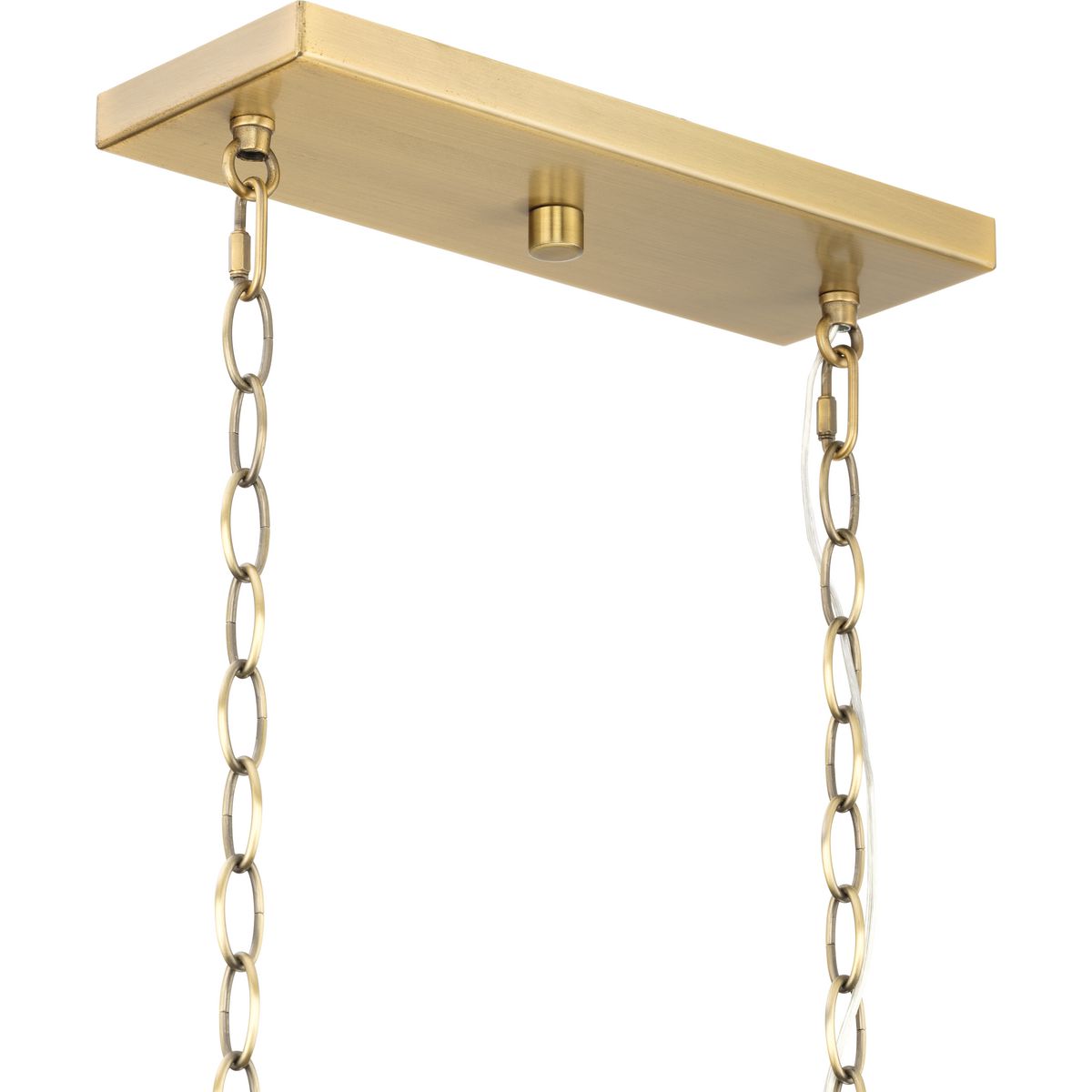 Progress Lighting McColl 6-Light Vintage Brass Transitional Linear Large Hanging Kitchen Island Light