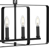 Progress Lighting McColl 6-Light Matte Black Transitional Linear Large Hanging Kitchen Island Light