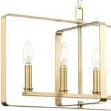 Progress Lighting McColl 6-Light Vintage Brass Transitional Linear Large Hanging Kitchen Island Light