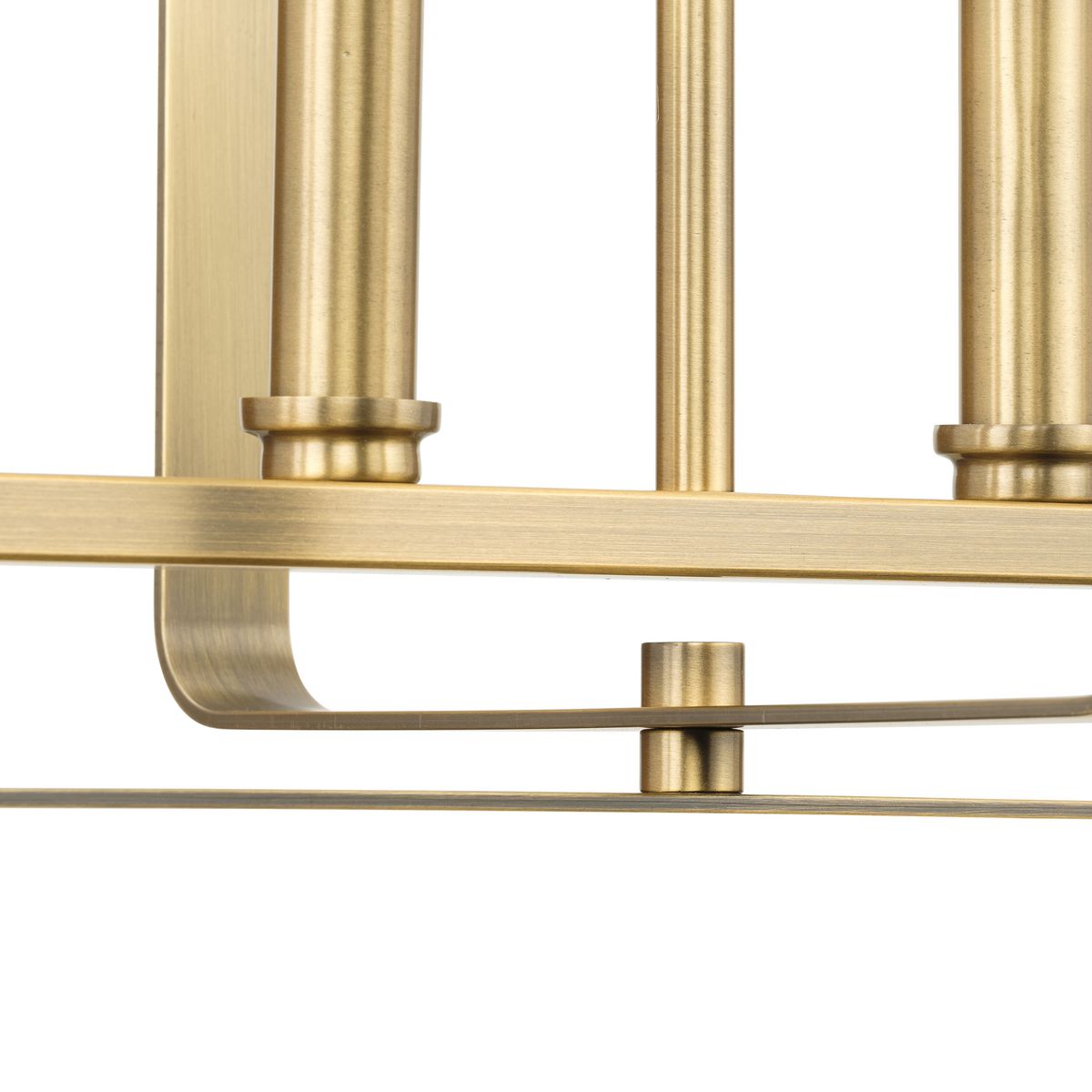 Progress Lighting McColl 6-Light Vintage Brass Transitional Linear Large Hanging Kitchen Island Light