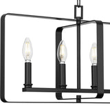 Progress Lighting McColl 6-Light Matte Black Transitional Linear Large Hanging Kitchen Island Light