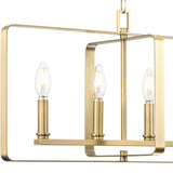Progress Lighting McColl 6-Light Vintage Brass Transitional Linear Large Hanging Kitchen Island Light