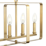 Progress Lighting McColl 6-Light Vintage Brass Transitional Linear Large Hanging Kitchen Island Light