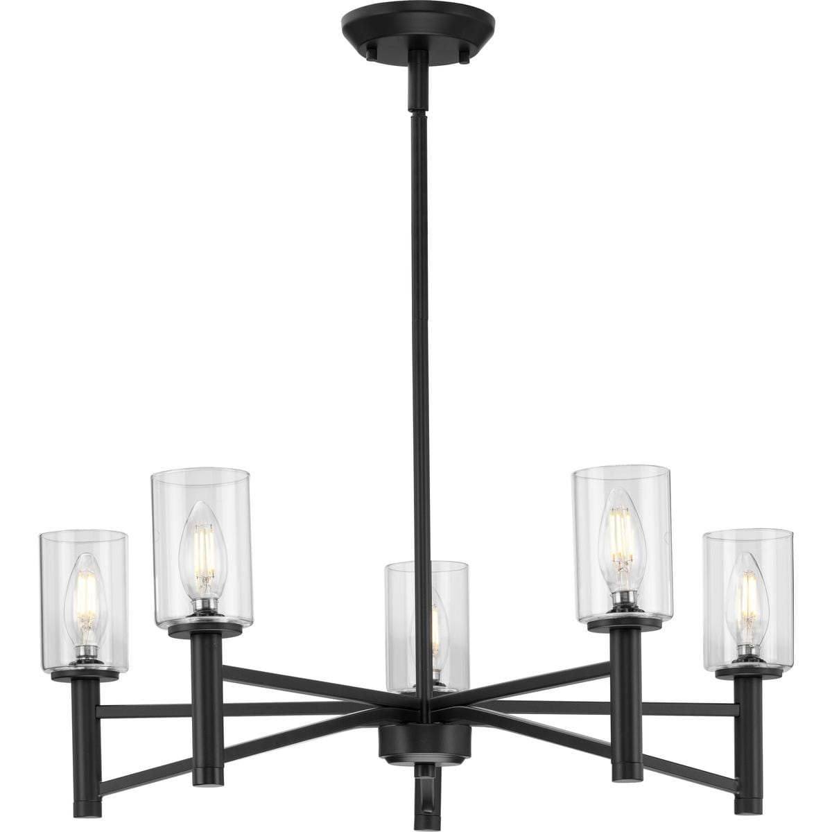 Progress Lighting Roxobel 5-Light Matte Black Modern/Contemporary Chandelier