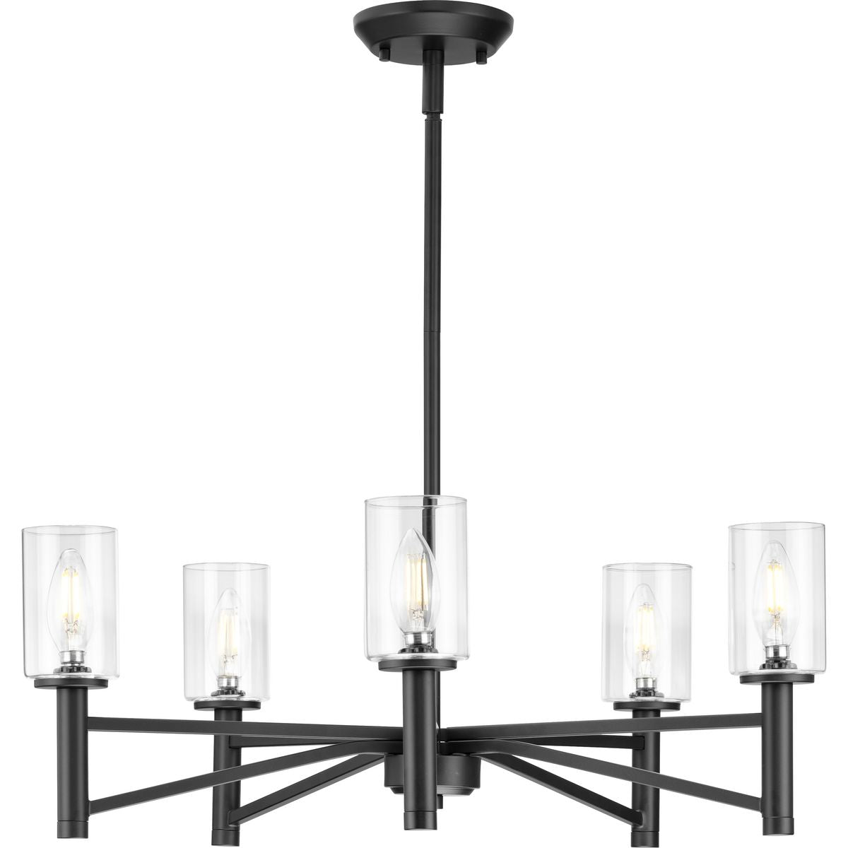 Progress Lighting Roxobel 5-Light Matte Black Modern/Contemporary Chandelier