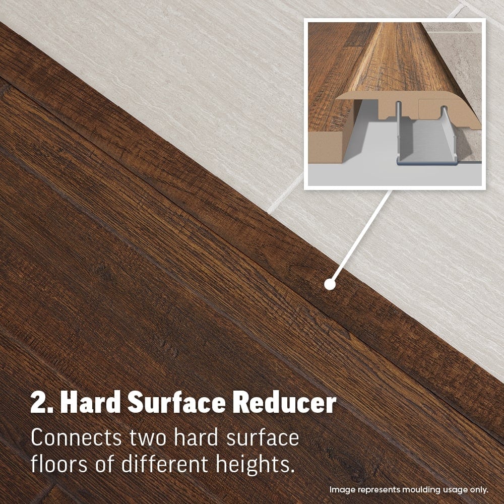 SimpleSolutions 2.37-in x 78.7-in Harrison Hickory/Marvino Hickory MDF 4-in-1 Floor Moulding