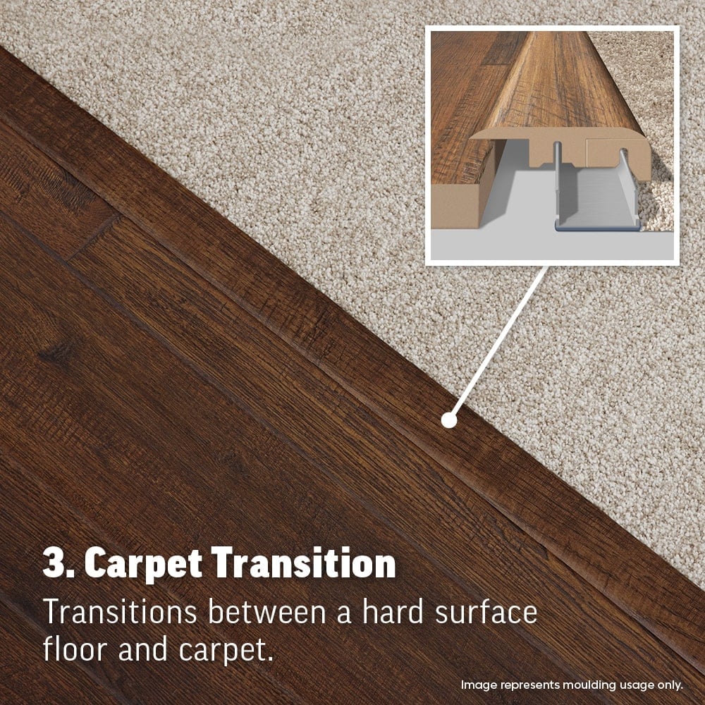 SimpleSolutions 2.37-in x 78.7-in MDF 4-in-1 Floor Moulding - Honey
