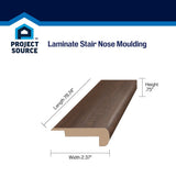 SimpleSolutions 2.37-in x 78.7-in Cambridge Abbey Oak Prefinished Stair Nosing