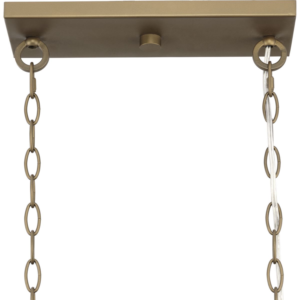 Progress Lighting Myerly 6-Light Weathered Brass Modern/Contemporary Linear Large Hanging Kitchen Island Light