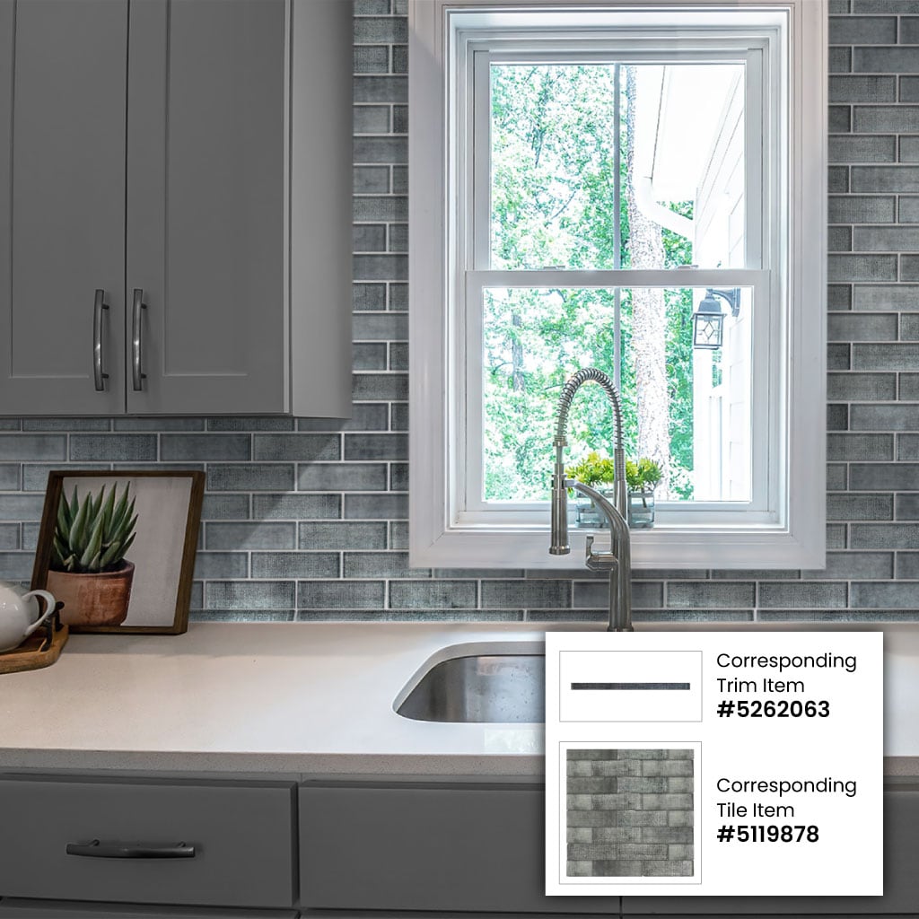 Apollo Tile Montana Light Gray 12-in x 12-in Glossy Glass Brick Patterned Wall Tile (4.83-sq. ft/ Carton)