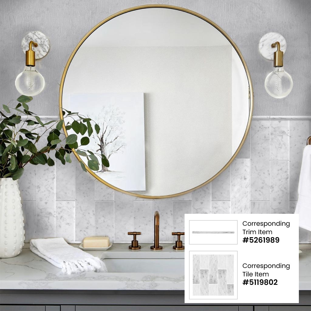 Apollo Tile Grandis Gray 4-in x 16-in Honed Natural Stone Marble Subway Floor and Wall Tile (4.44-sq. ft/ Carton)