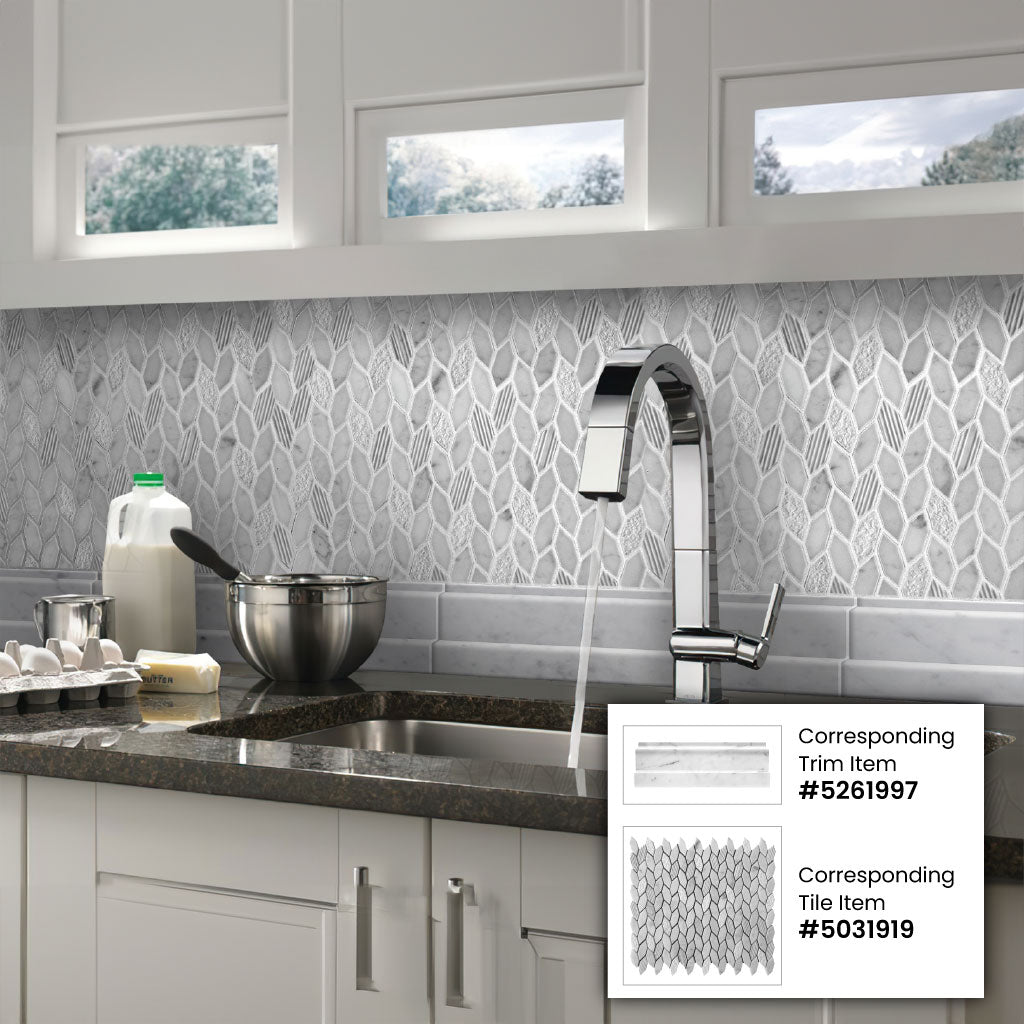 Apollo Tile Sparta White 12-in x 12-in Polished Natural Stone Marble Random Patterned Floor and Wall Tile (4.92-sq. ft/ Carton)