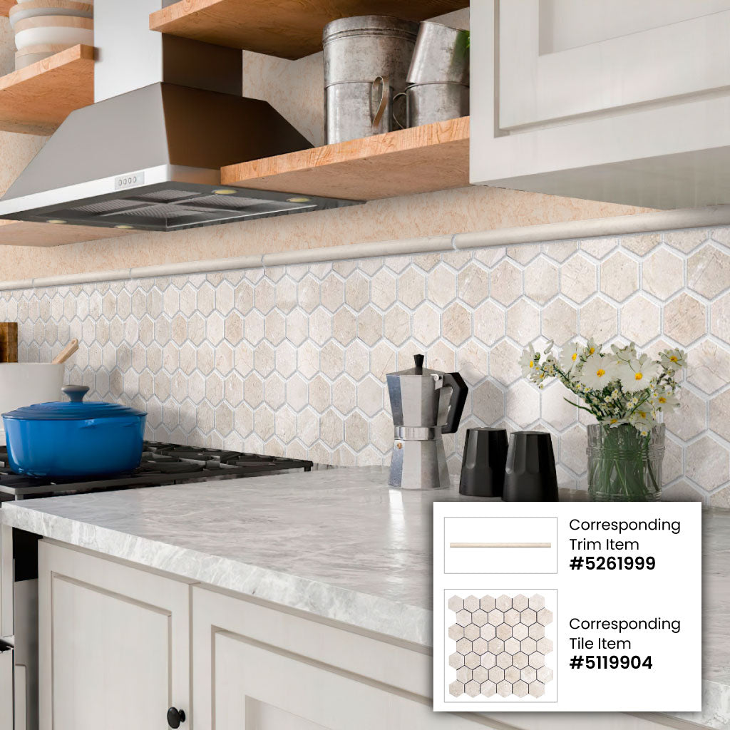 Apollo Tile Naples Beige 12-in x 12-in Polished Natural Stone Marble/Limestone Honeycomb Patterned Floor and Wall Tile (4.83-sq. ft/ Carton)