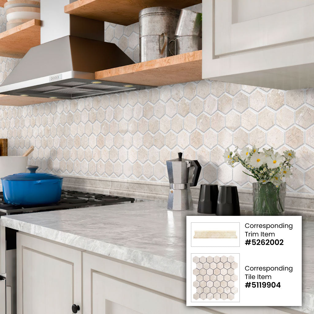 Apollo Tile Naples Beige 12-in x 12-in Polished Natural Stone Marble/Limestone Honeycomb Patterned Floor and Wall Tile (4.83-sq. ft/ Carton)