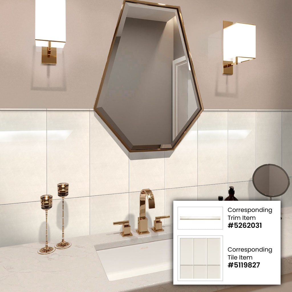 Apollo Tile 10-Pack White 1/2-in x 12-in Marble Pencil Tile (0.5-sq. ft/ Carton)