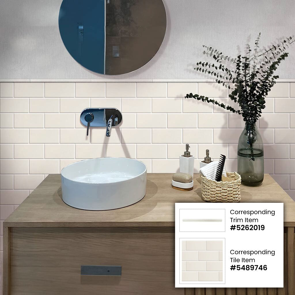 Apollo Tile 10-Pack Light Gray 1-in x 12-in Marble Pencil Tile (0.667-sq. ft/ Carton)