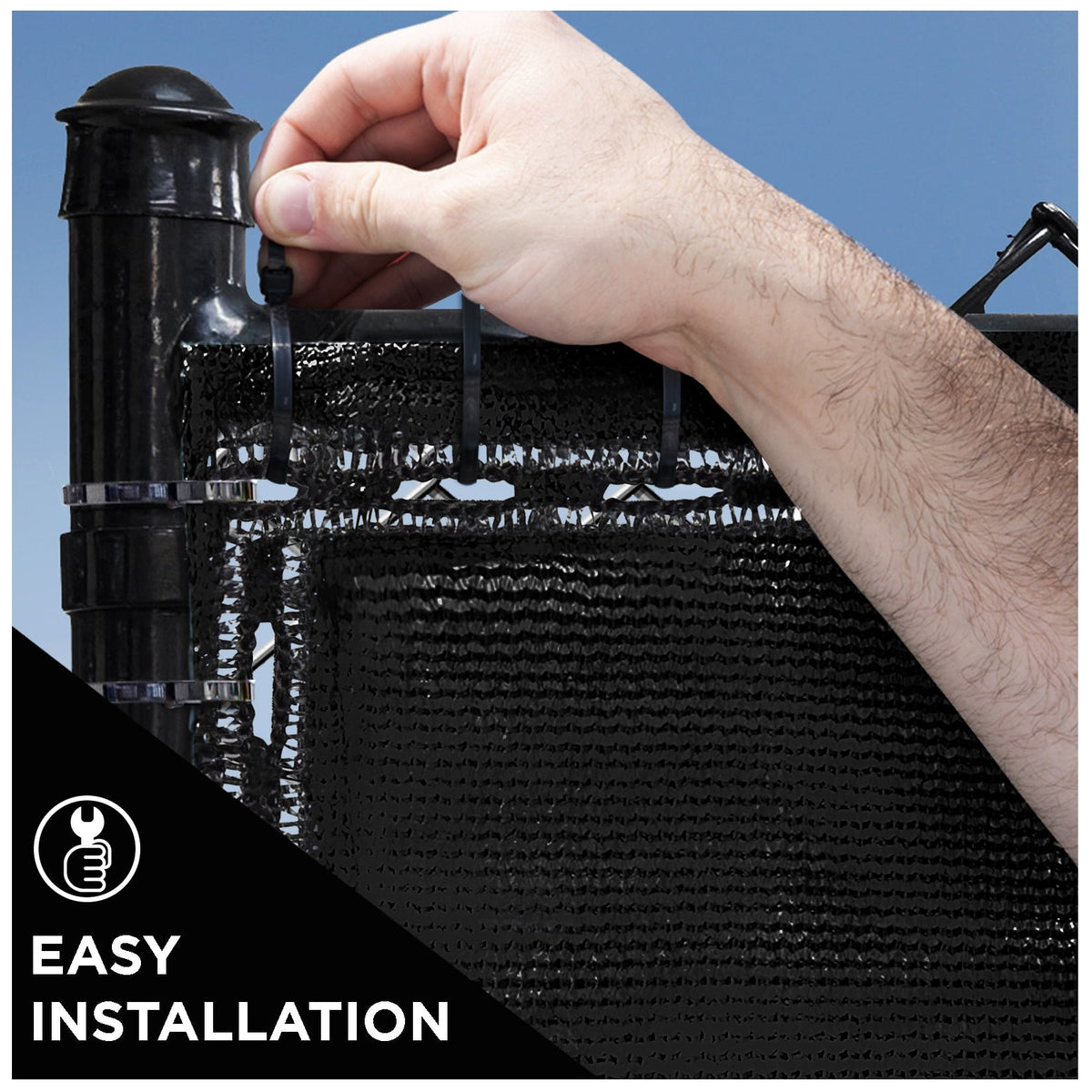 BOEN 4-ft H x 50-ft W Black Polyethelene Chain Link Fence Screen