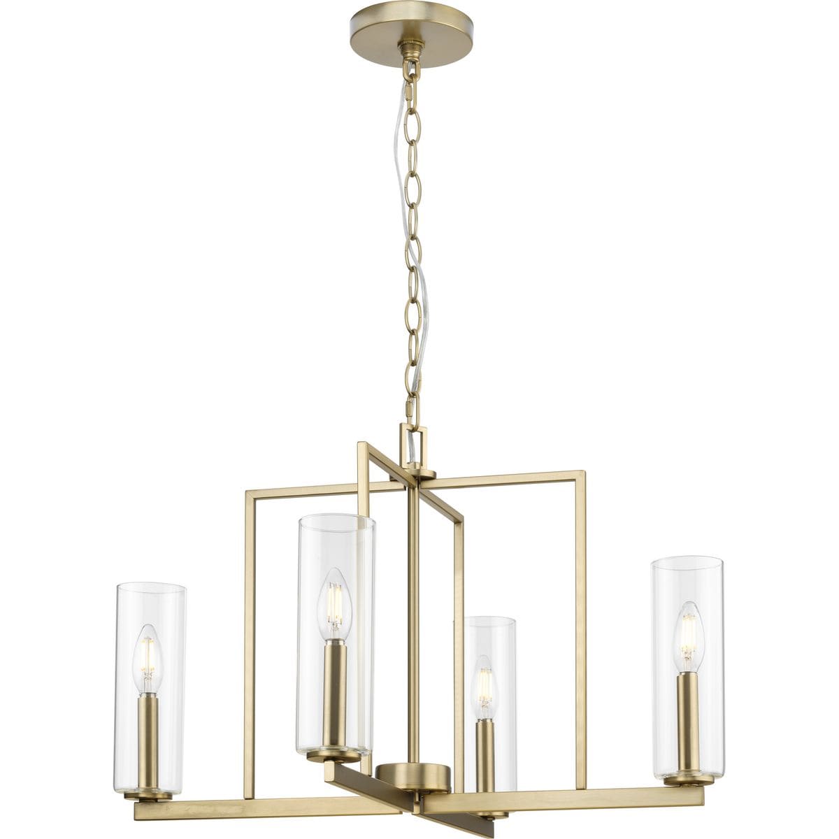 Progress Lighting Glennaire 4-Light Brushed Gold Modern/Contemporary Chandelier