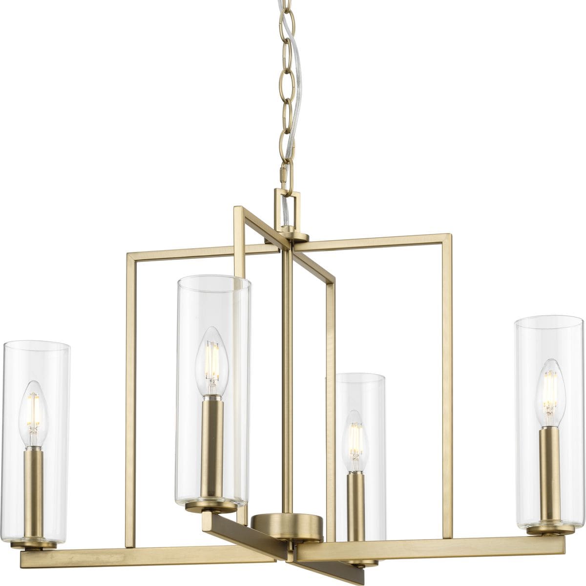 Progress Lighting Glennaire 4-Light Brushed Gold Modern/Contemporary Chandelier