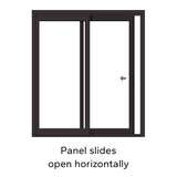 Pella 150 Series 96-in x 80-in x 4-9/16-in Jamb White Vinyl Sliding Universal Double Patio Door with Low-E Argon Glass