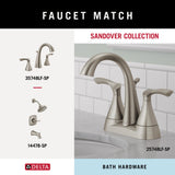 Delta Sandover Double Towel Hook with SpotShield Brushed Nickel Finish, 3.31 in H x 4.29 in W x 2.80 in D