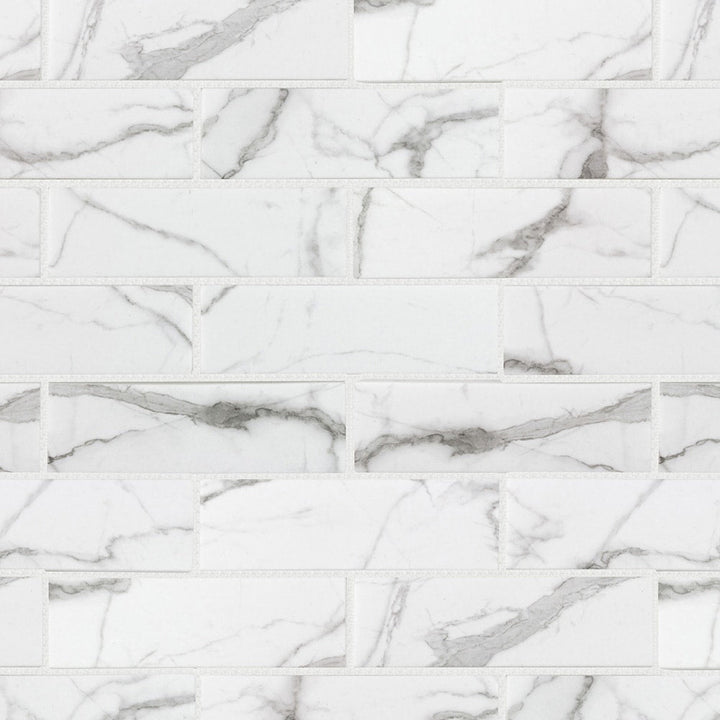 Elida Ceramica Villa Grande White 12-in x 15-in Honed Recycled glass Marble look Mosaic Floor and Wall Tile product image