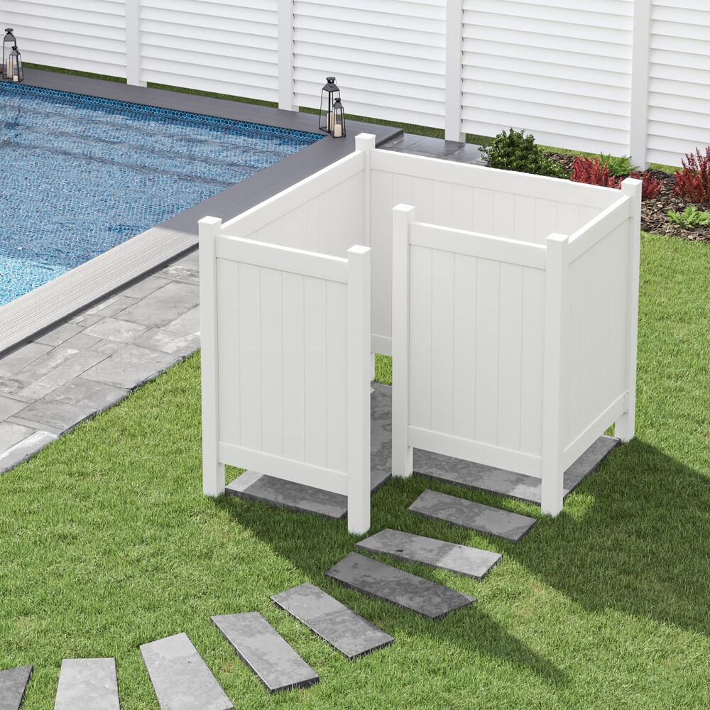 Freedom 8-ft H x 6-ft W White Privacy Vinyl Flat-top Fence Panel (Unassembled)