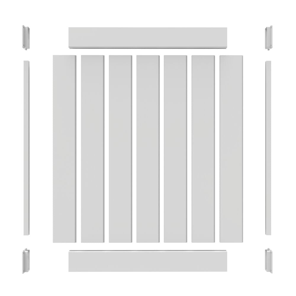 Freedom 5-ft H x 3.5-ft W White Privacy Vinyl Flat-top Fence Panel (Unassembled)