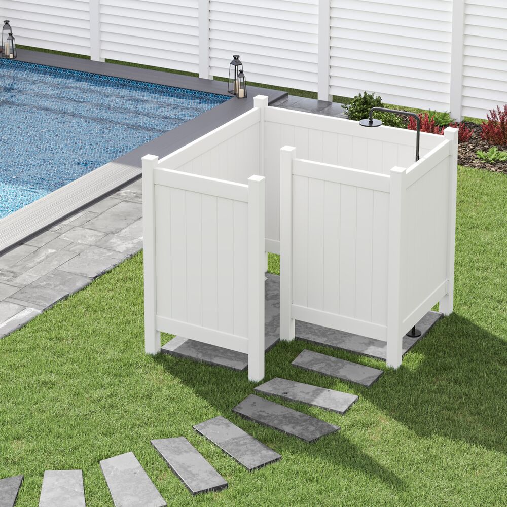 Freedom 5-ft H x 3.5-ft W White Privacy Vinyl Flat-top Fence Panel (Unassembled)