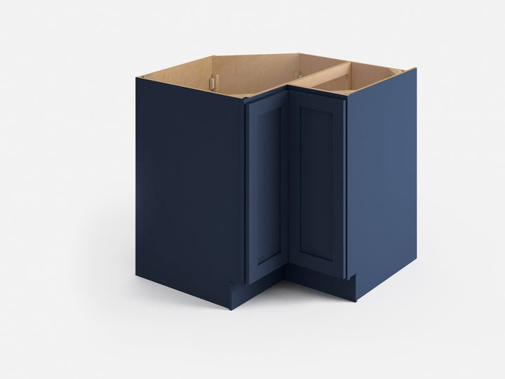Valleywood Cabinetry 36-in W x 34.5-in H x 36-in D Marine Blue Birch Lazy Susan Corner Base Ready To Assemble Plywood Cabinet (Flat Panel Shaker Style)