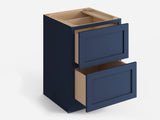 Valleywood Cabinetry 24-in W x 34.5-in H x 24-in D Marine Blue Birch 2-Drawer Base Ready To Assemble Plywood Cabinet (Flat Panel Style)