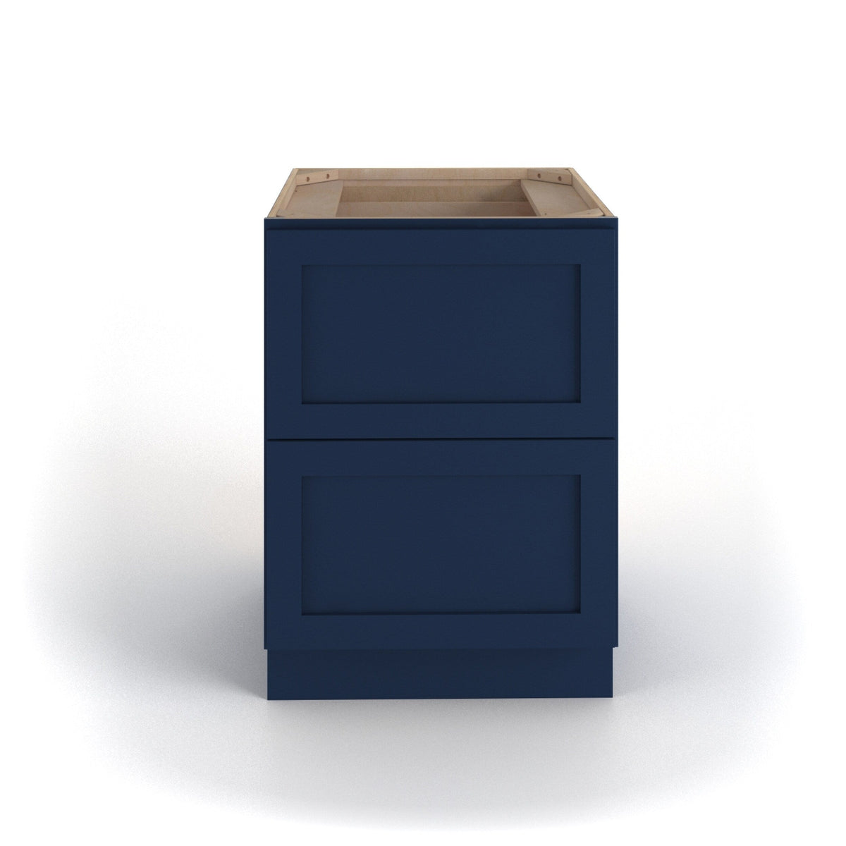 Valleywood Cabinetry 24-in W x 34.5-in H x 24-in D Marine Blue Birch 2-Drawer Base Ready To Assemble Plywood Cabinet (Flat Panel Style)