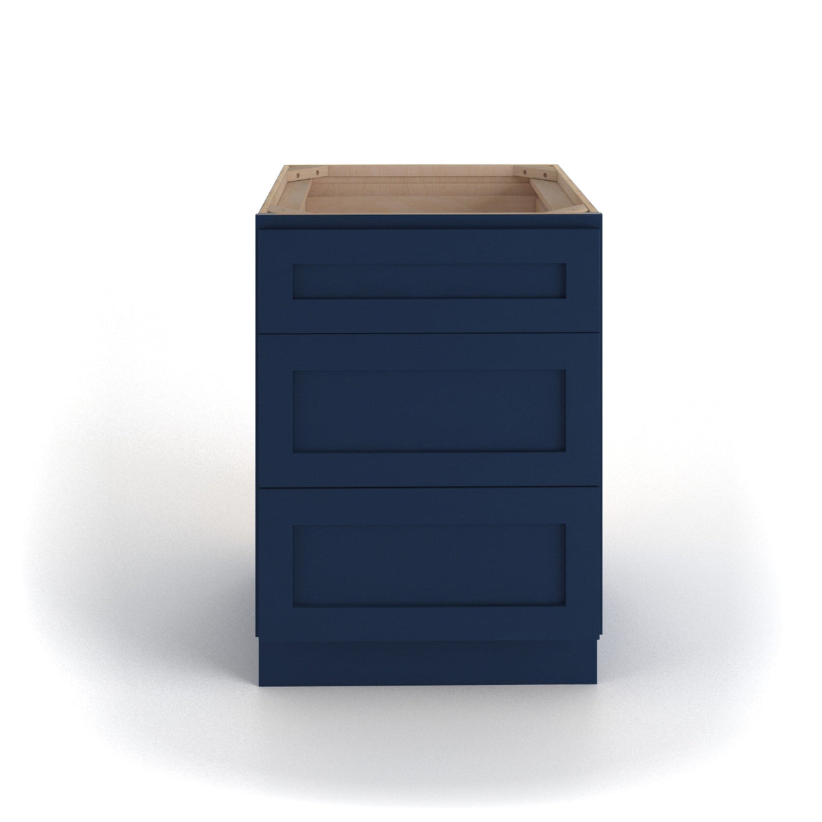 Valleywood Cabinetry 21-in W x 34.5-in H x 24-in D Marine Blue Birch 3-Drawer Base Ready To Assemble Plywood Cabinet (Flat Panel Style)