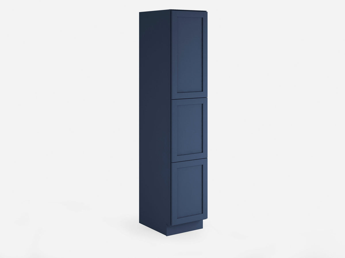 Valleywood Cabinetry 18-in W x 90-in H x 24-in D Marine Blue Birch Pantry Ready To Assemble Plywood Cabinet (Flat Panel Shaker Door Style)