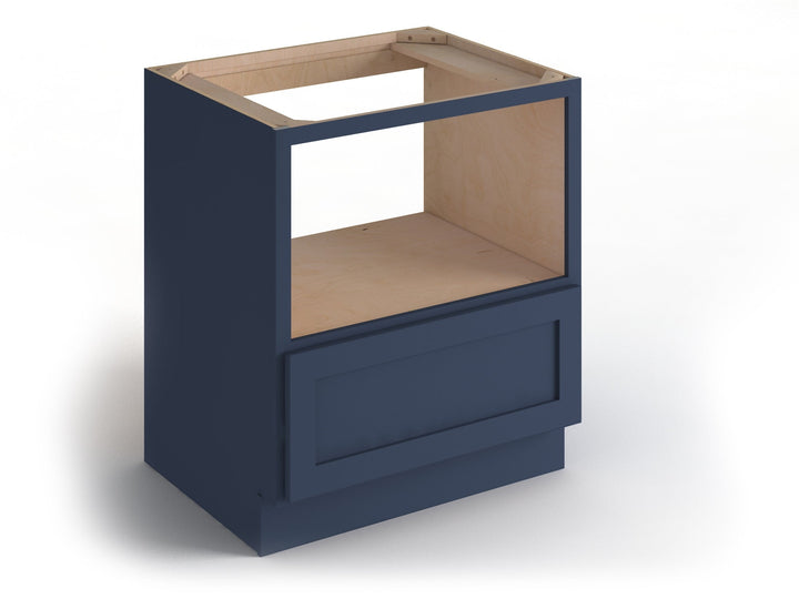 Valleywood Cabinetry 30-in W x 34.5-in H x 24-in D Marine Blue Birch 1-Drawer Microwave Base Ready To Assemble Plywood Cabinet (Flat Panel Style)